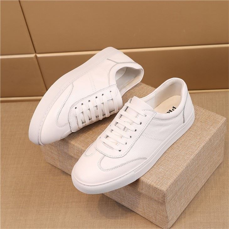 Genuine Leather Casual White Men Sneakers Shoe for Men Durable Lace-up Shoes