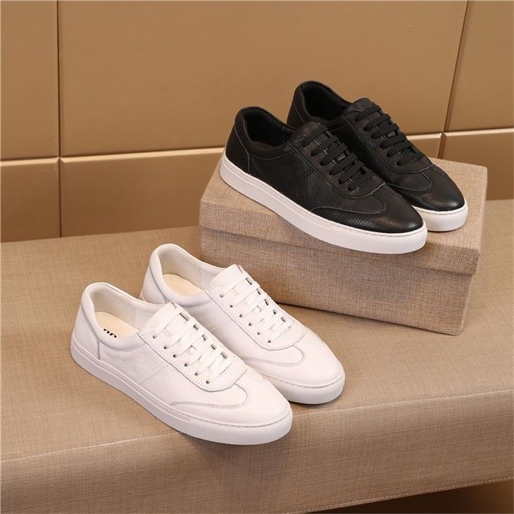 High-end Genuine Leather Casual White Men Sneakers Shoe  Durable Lace-up Shoes