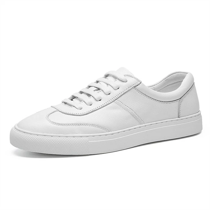 High-end Genuine Leather Casual White Men Sneakers Shoe for Men Durable Lace-up Shoes