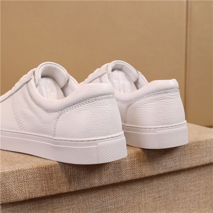 High-end Genuine Leather Casual White Sneakers Shoe for Men Durable Lace-up Shoes